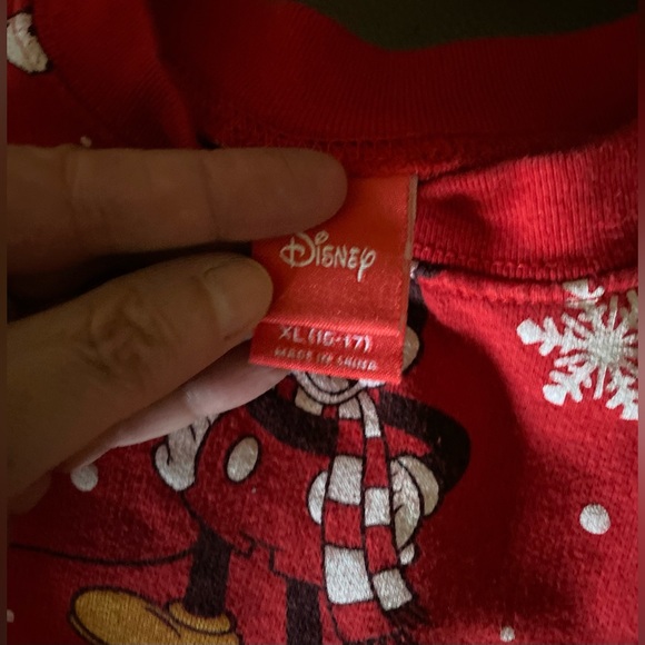 Mickey Mouse SET Unisex Juniors Printed Snowflake Holiday Sweatshirt & Stocking - Picture 5 of 8
